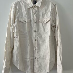 GAP Denim Cream Slim Fit Shirt